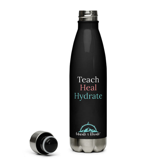 Teach Heal Hydrate Stainless Steel Water Bottle